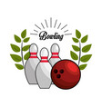 emblem bowling game icon vector image