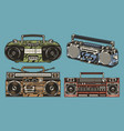 music equipment set colorful vintage vector image vector image
