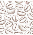 coffee seamless pattern beans hand-drawn vector image