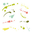 collection hand-drawn splashes set brush vector image