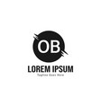 initial ob logo template with modern frame vector image