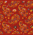 blooming flowers paisley retro seamless print vector image