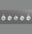glass transparent christmas ball vector image