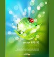 leaf mirrored disco ball and a ladybug vector image vector image