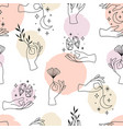 seamless pattern female hands in minimal vector image