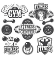 second set of monochrome fitnes emblems vector image vector image