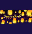 lettering congratulation happy divali with paper vector image vector image