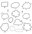 hand drawn set of speech bubbles isolated doodle vector image