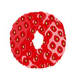 strawberry font letter o alphabetical character vector image vector image