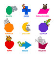 basic geometric shapes with animals vector image
