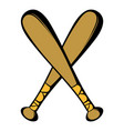 two crossed baseball bats icon icon cartoon vector image