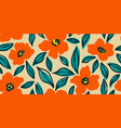 seamless pattern painting flowers and leaves vector image vector image