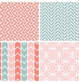 set of four gray pink geometric patterns vector image
