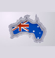 creative australia map with flag colors in paper vector image vector image