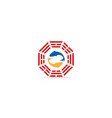 fish yin yang logo vector image vector image