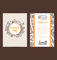 hand drawn woodwork card or flyer template vector image