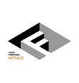 isometric letter f template for creating logos vector image