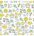 medicine concept flat line art seamless vector image vector image