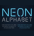 neon font latin fluorescent tubes alphabet vector image
