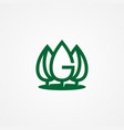 pine tree shaped letter g with green color vector image vector image