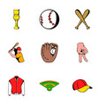 baseball uniform icons set cartoon style vector image vector image