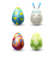 easter eggs painted with spring pattern vector image vector image