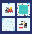 flat cinema icons notes cinema concept vector image vector image