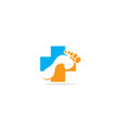 foot health medic cross logo vector image