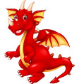 funny red dragon cartoon vector image