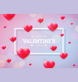 happy valentines day design with red heart vector image