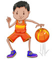 athlete bouncing ball on white background vector image