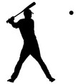 baseball player silhouette isolated vector image
