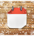 blank calendar icon template on wooden planks vector image vector image