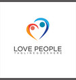 couple people love logo design heart vector image