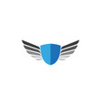 creative shield wings logo design symbol vector image