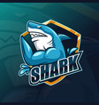 fish shark esport gaming mascot logo template vector image
