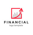 red line and arror financial logo design template vector image