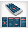 set of blue ui mobile design vector image vector image