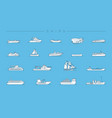 ships concept line style icons set vector image