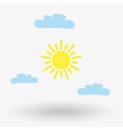 sun and cloud weather web icon vector image