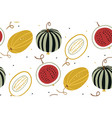 watermelon and melon in a flat style summer vector image