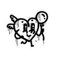 funny retro cartoon character and love symbol vector image vector image