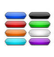 glass buttons set shiny oval colored 3d web icons vector image vector image