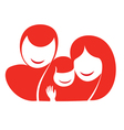 happy family silhouette vector image vector image