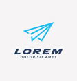 paper plane logo design line airplane jet fly icon vector image