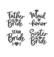 wedding lettering set black hand lettered quotes vector image vector image