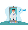 doctors analyze the patients condition online vector image