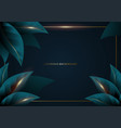 luxurious abstract leaves with golden frame vector image vector image