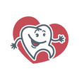 cartoon tooth logo template for child dentistry vector image