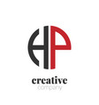 initial letter hp creative elegant circle logo vector image